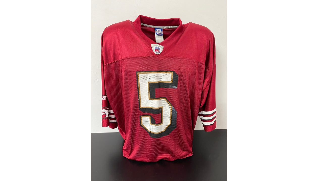 2002 San Francisco 49ers Jeff Garcia #5 Game Issued Red Practice Jersey 940