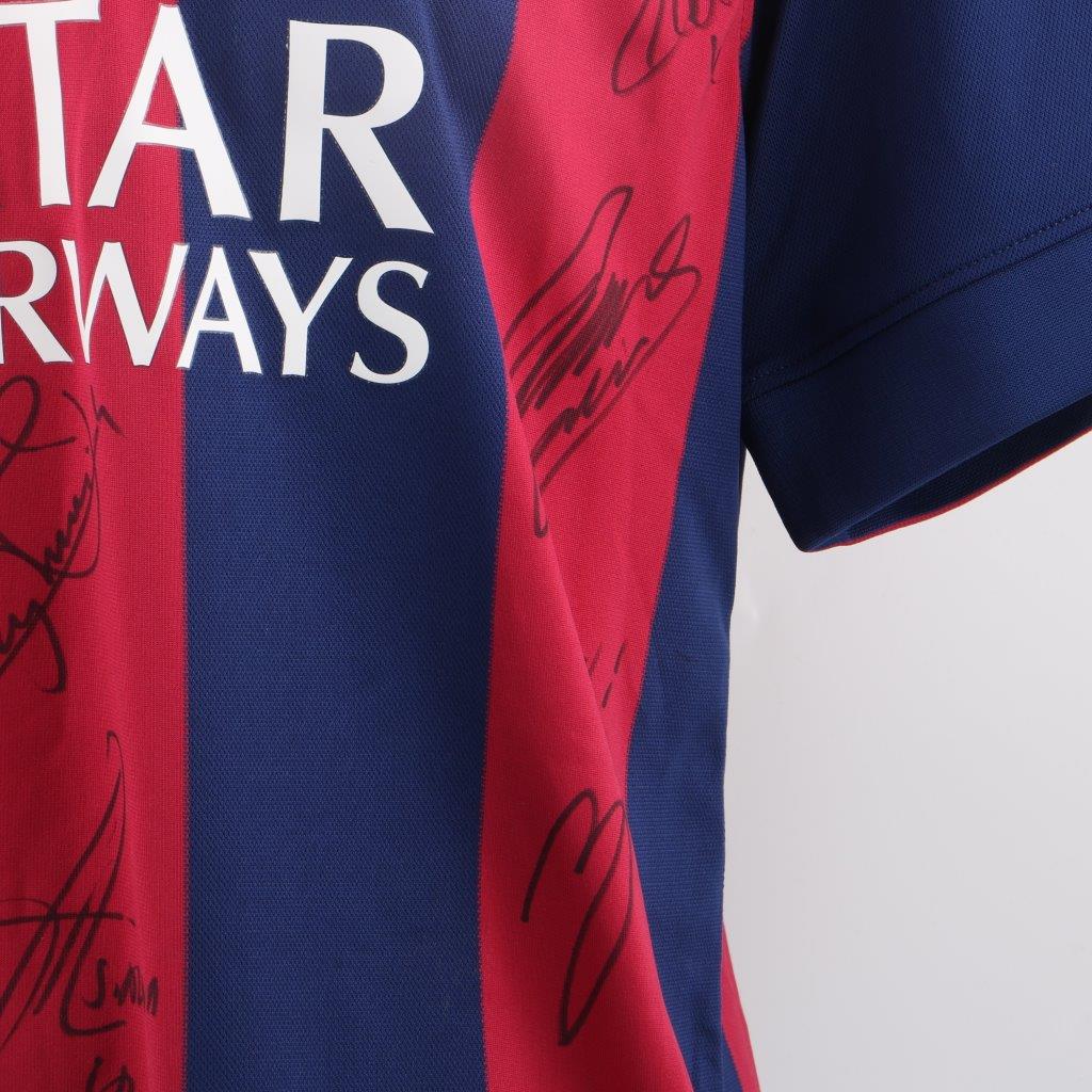 Lionel Messi FC Barcelona Signed Shirt from the historic 2014-2015 treble  season - CharityStars