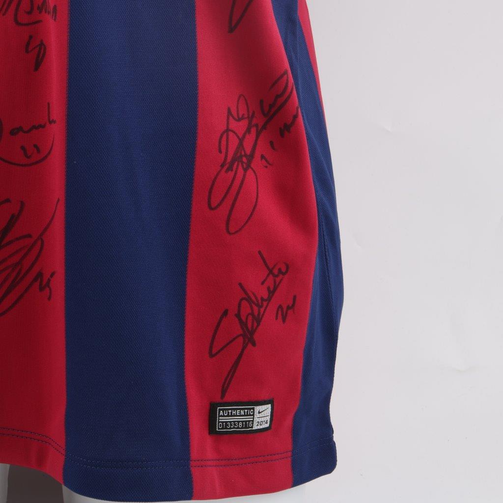 Lionel Messi FC Barcelona Signed Shirt from the historic 2014-2015 treble  season - CharityStars