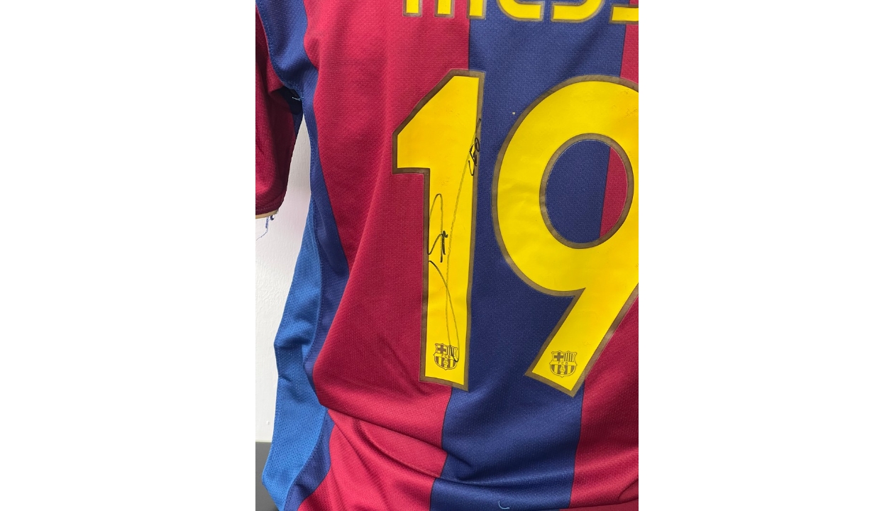 Messi's Official Barcelona Signed Shirt, 2007/08 - CharityStars