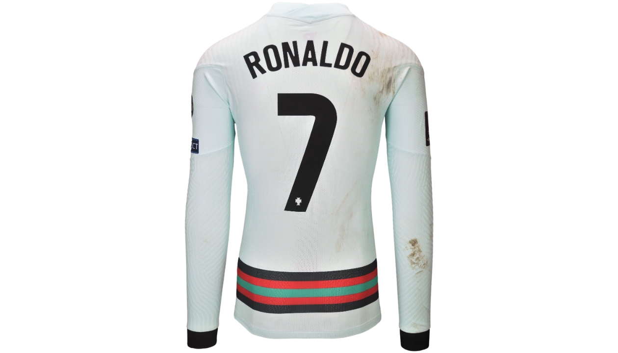 Ronaldo's Worn and Unwashed Shirt, Serbia-Portugal 2021 - CharityStars