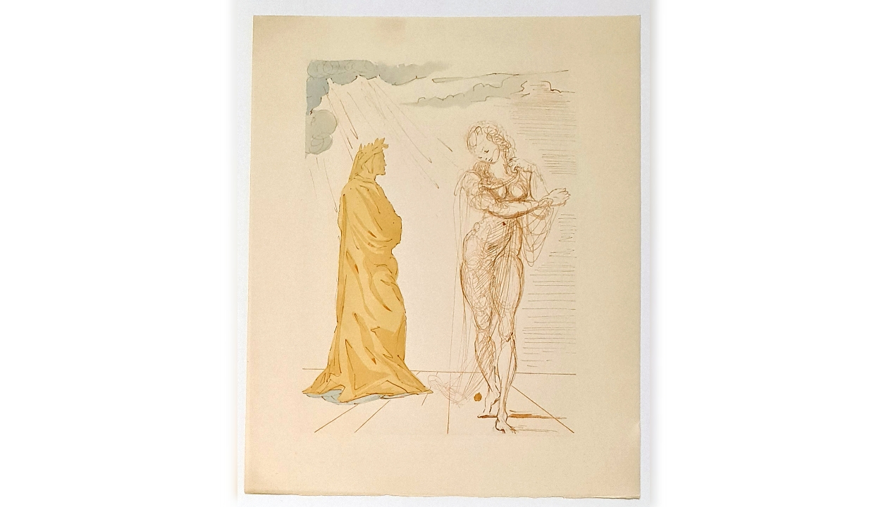 Canto II (2), Virgil and Beatrice, Dante's Inferno illustration by