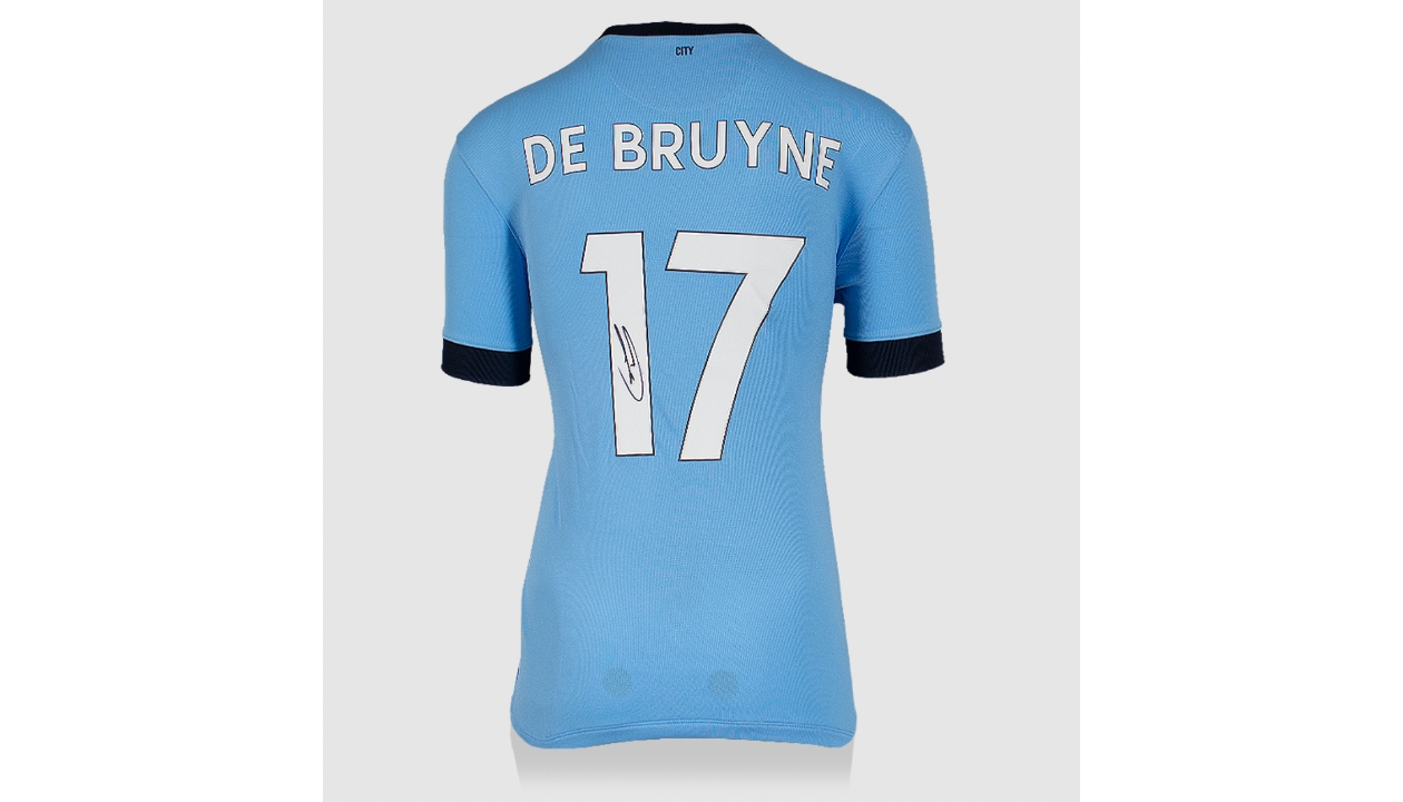 Kevin De Bruyne Signed Manchester City 2014-15 Home Shirt With Fan Style  Numbers - CharityStars