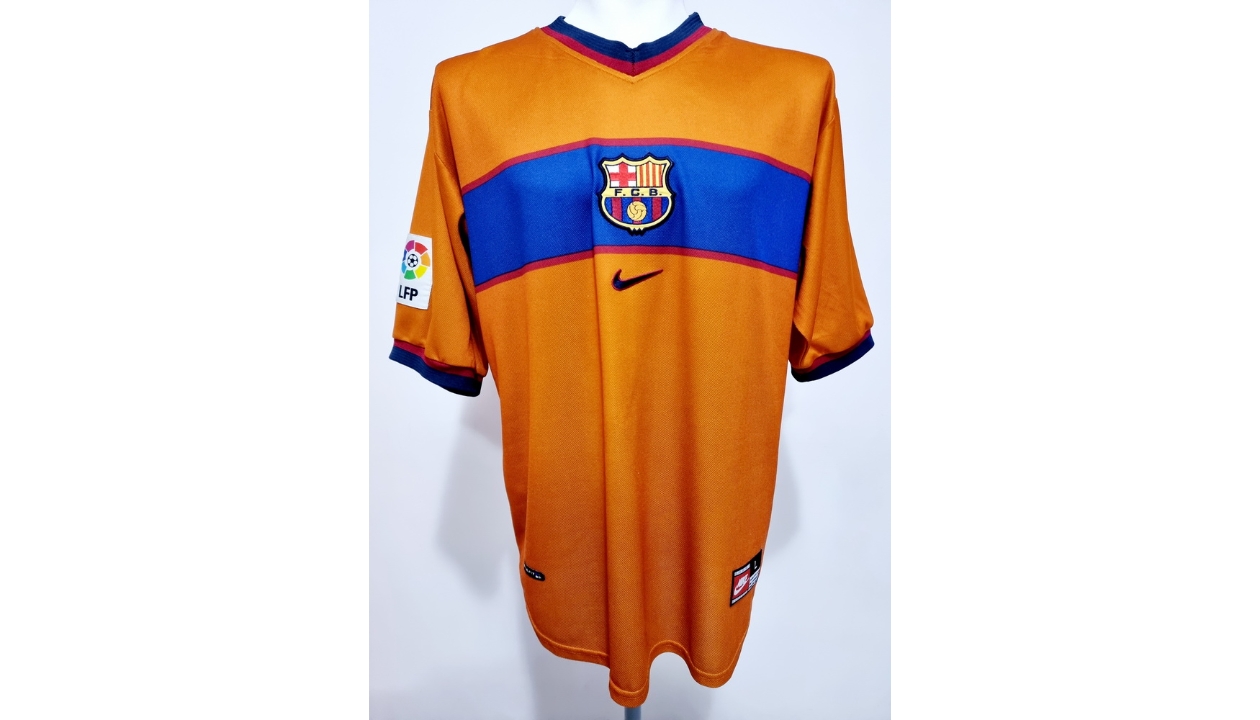 De La Peña's Official Barcelona Signed Shirt, 1997/98 - CharityStars