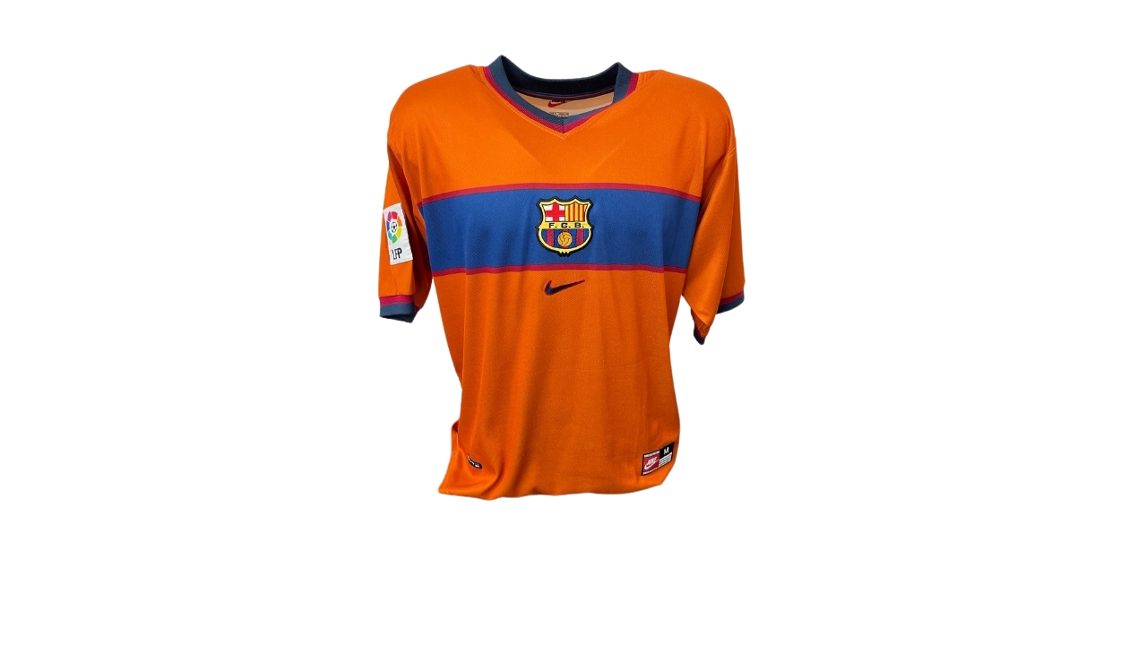 De La Peña's Official Barcelona Signed Shirt, 1997/98 - CharityStars