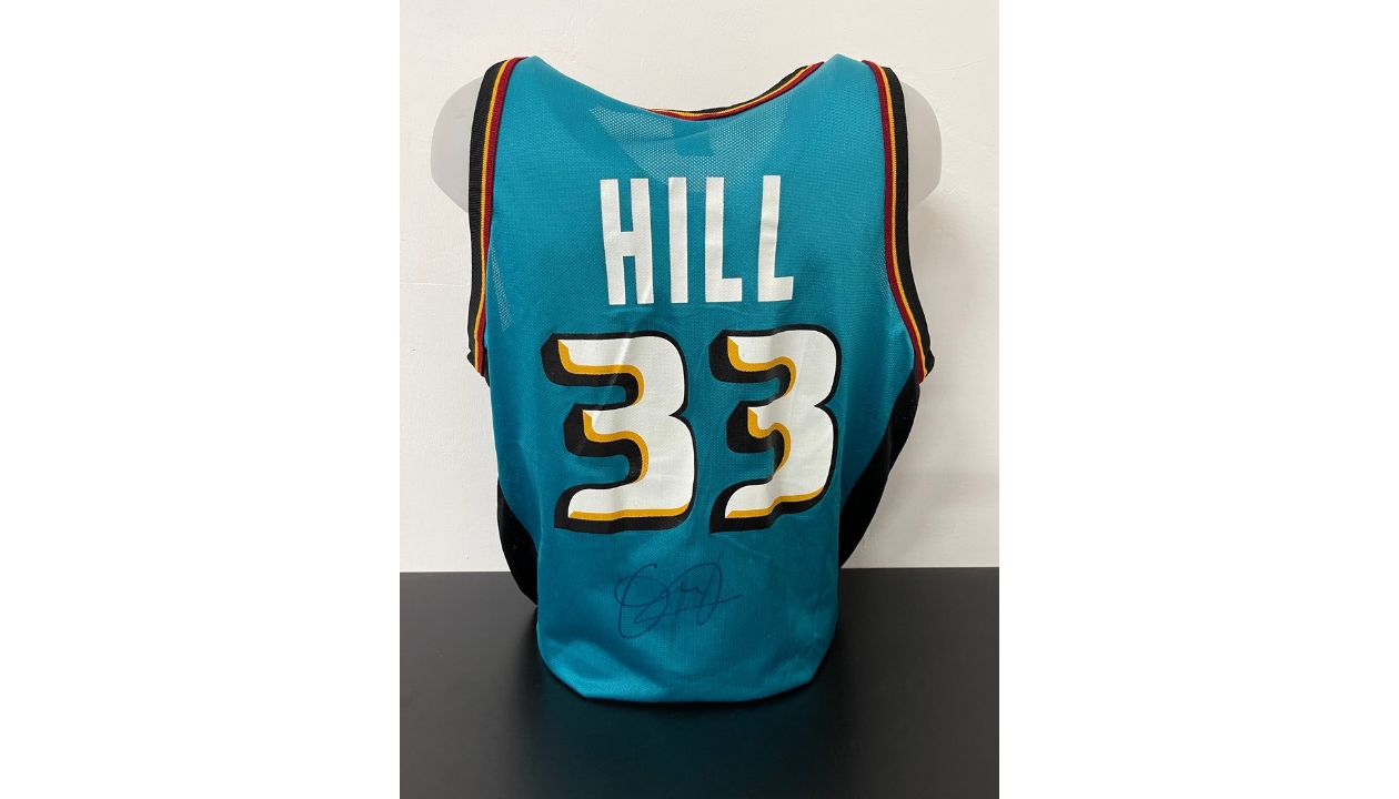 Grant Hill Detroit Pistons Signed Autographed Teal #33 Custom Jersey –