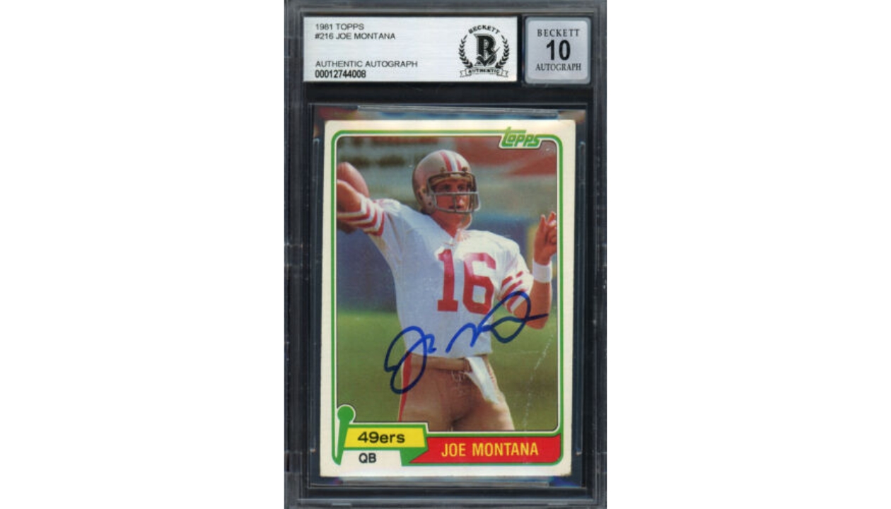 Joe Montana San Francisco 49ers Autographed 1980 Topps Series 1 Red Ink  #216 Beckett Fanatics Witnessed Authenticated 10 Rookie Card with Joe Cool  Inscription