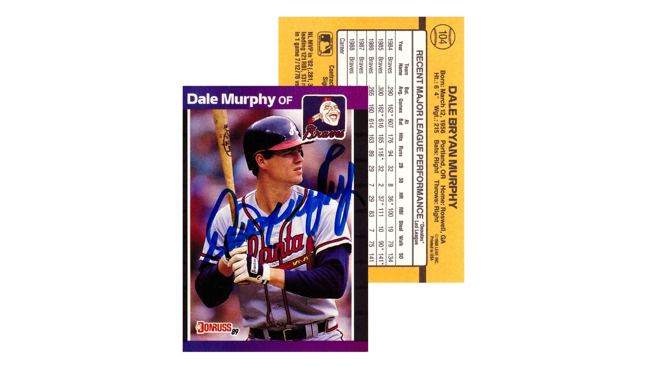 Dale Murphy Signed 1986 Atlanta Braves Baseball Card - CharityStars