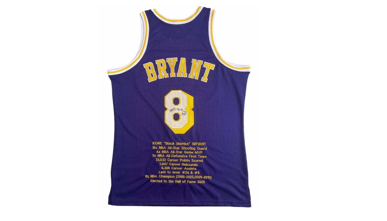 Kobe Bryant Hand Signed LA Lakers Jersey - CharityStars