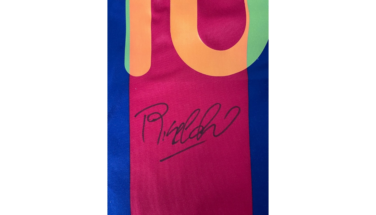 De La Peña's Official Barcelona Signed Shirt, 1997/98 - CharityStars