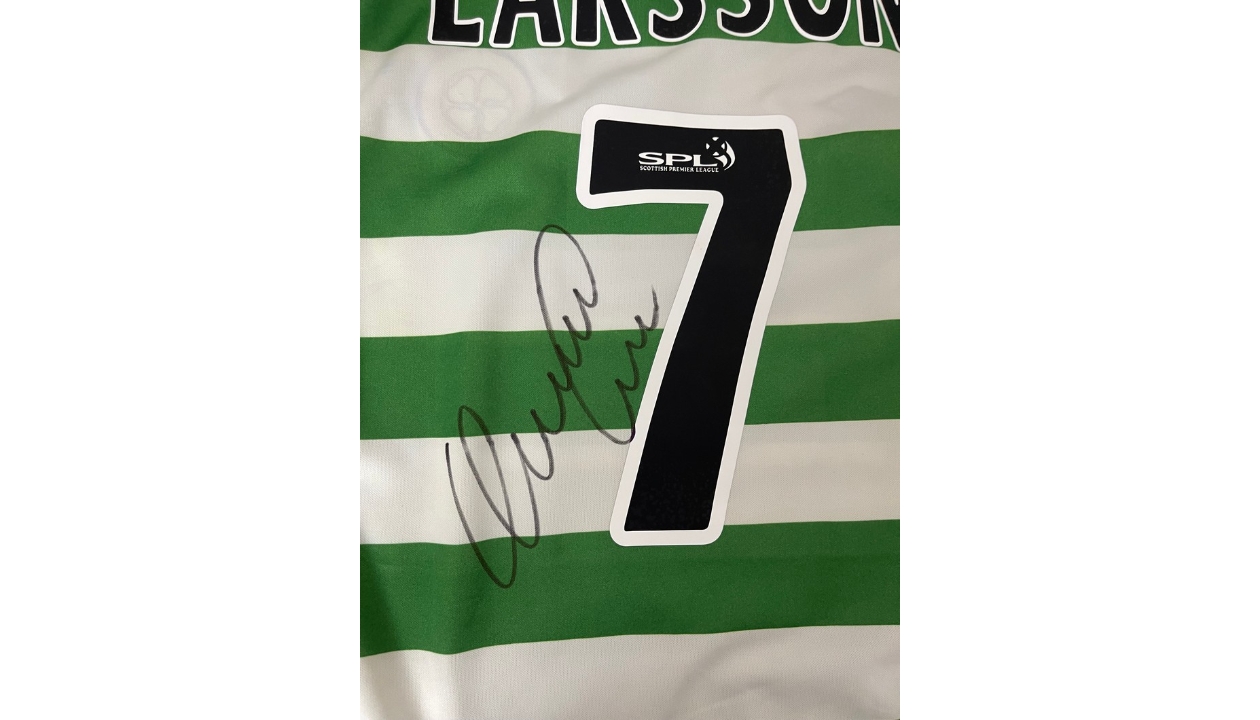 Larsson's Official Celtic Signed Shirt, 1999/00 - CharityStars