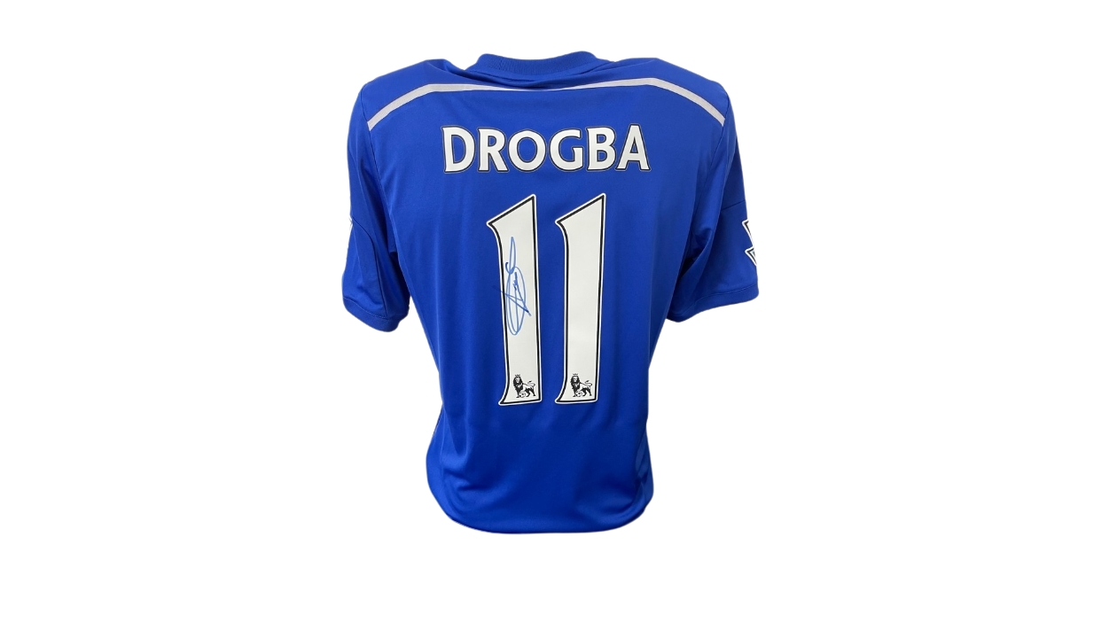 Exclusive Memorabilia Chelsea 2014-15 Didier Drogba Signed Jersey