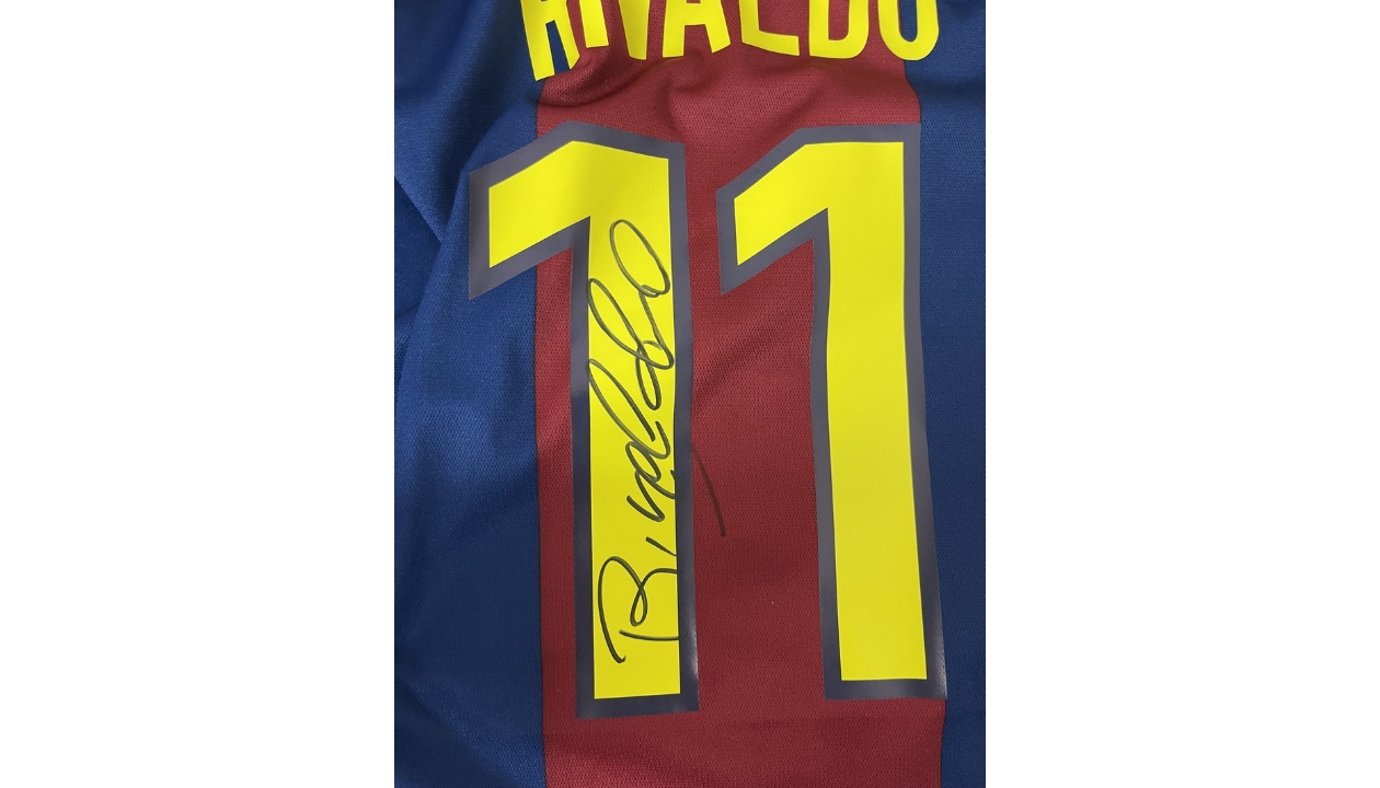 De La Peña's Official Barcelona Signed Shirt, 1997/98 - CharityStars