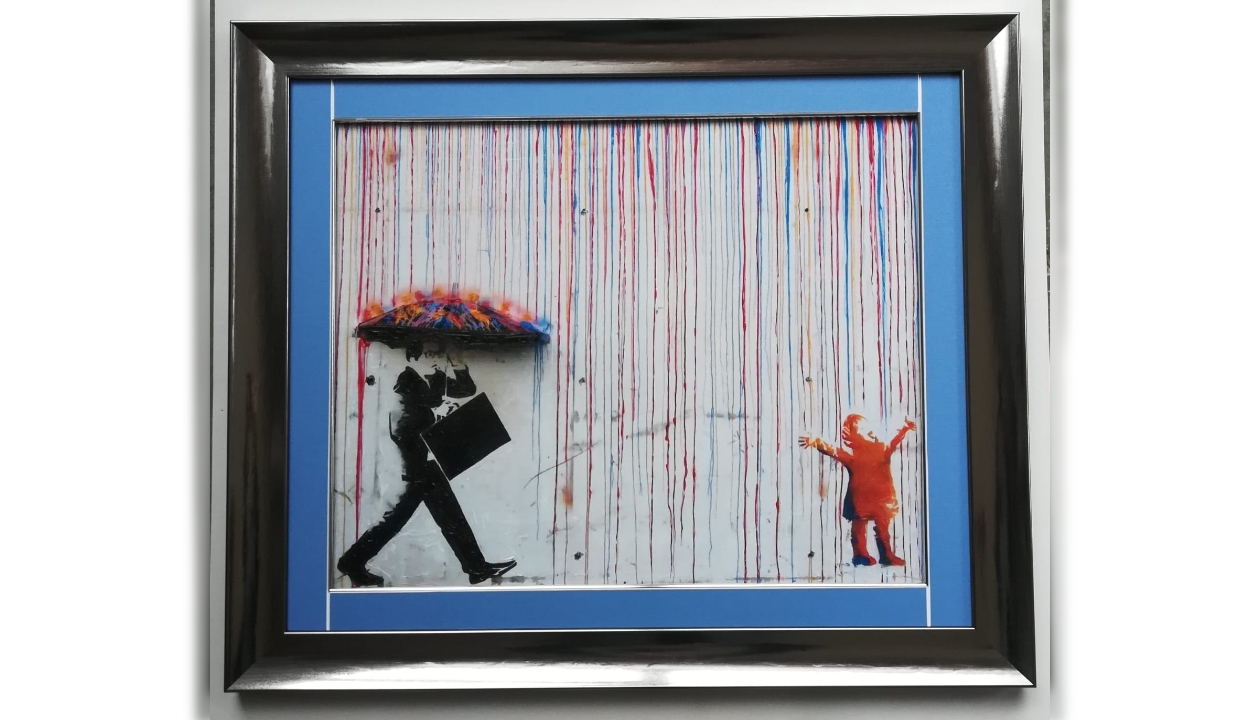 Banksy Colorful Rain | Poster