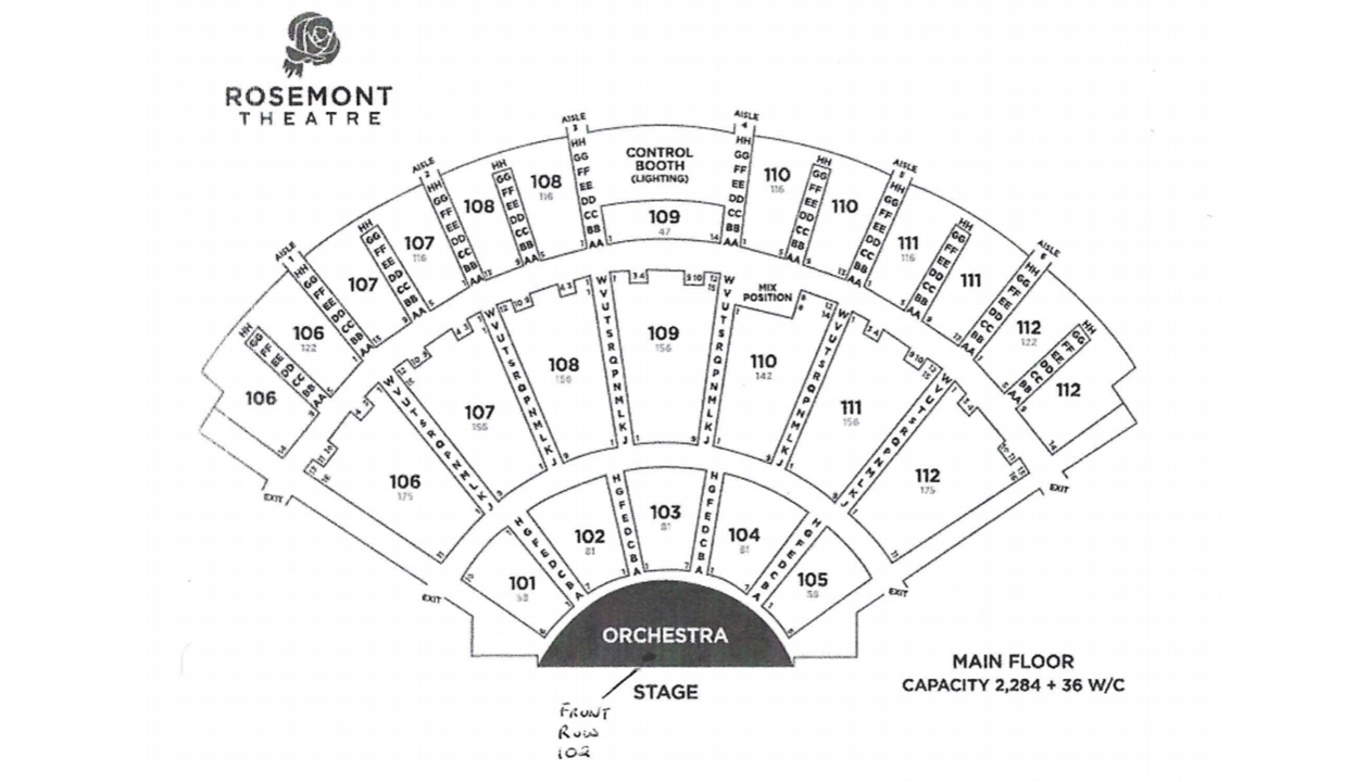 Rosemont Theatre Seating Chart Rows | Cabinets Matttroy