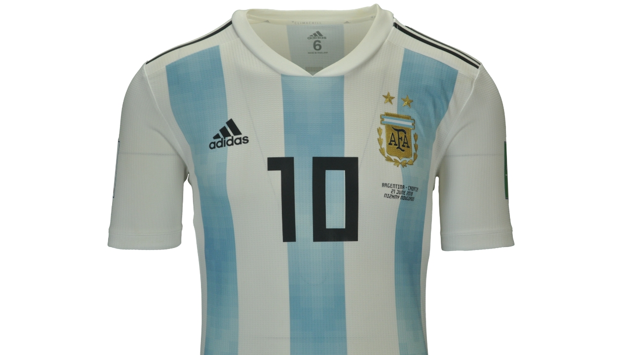 Sold at Auction: Argentina #10 Messi Match Worn Shirt World Cup 2018 x  Croatia