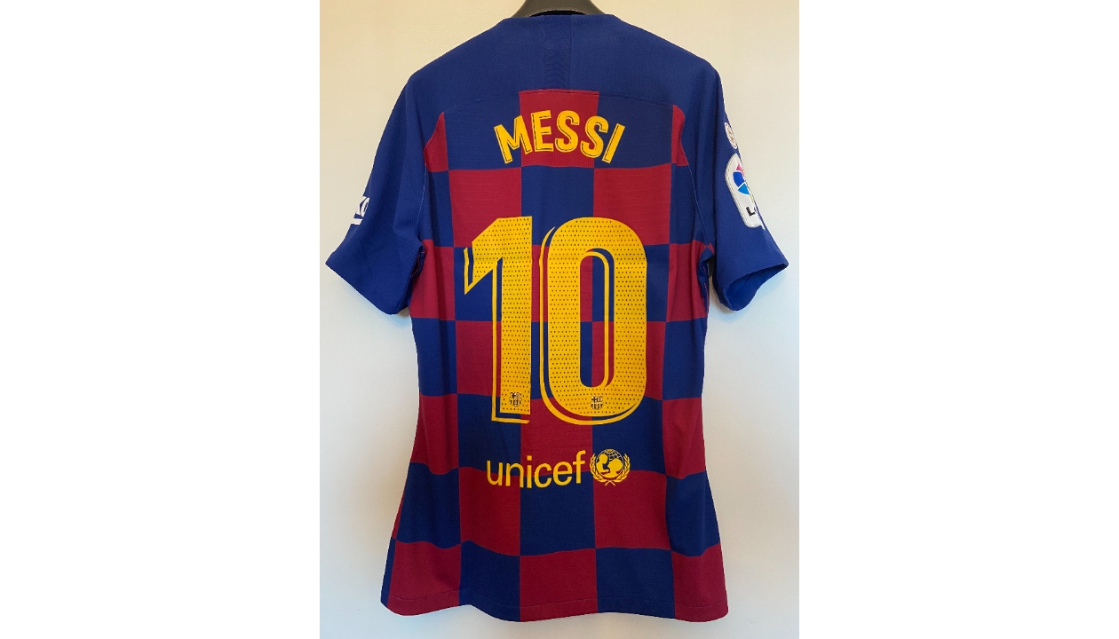 Lionel Messi Official Back Signed FC Barcelona 2019-20 Home Shirt -  CharityStars