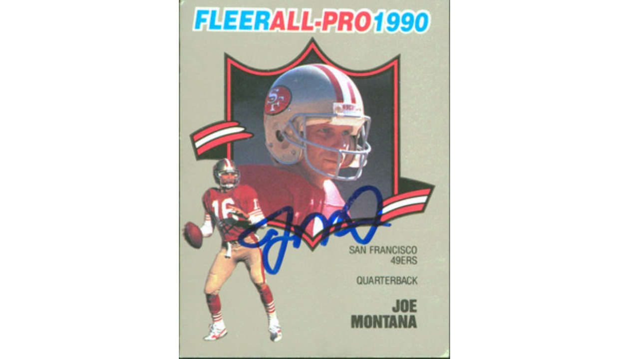 2) 1990 Fleer JOE MONTANA 49ers NFL Football Error & Corrected Cards  #10 NM-MT+