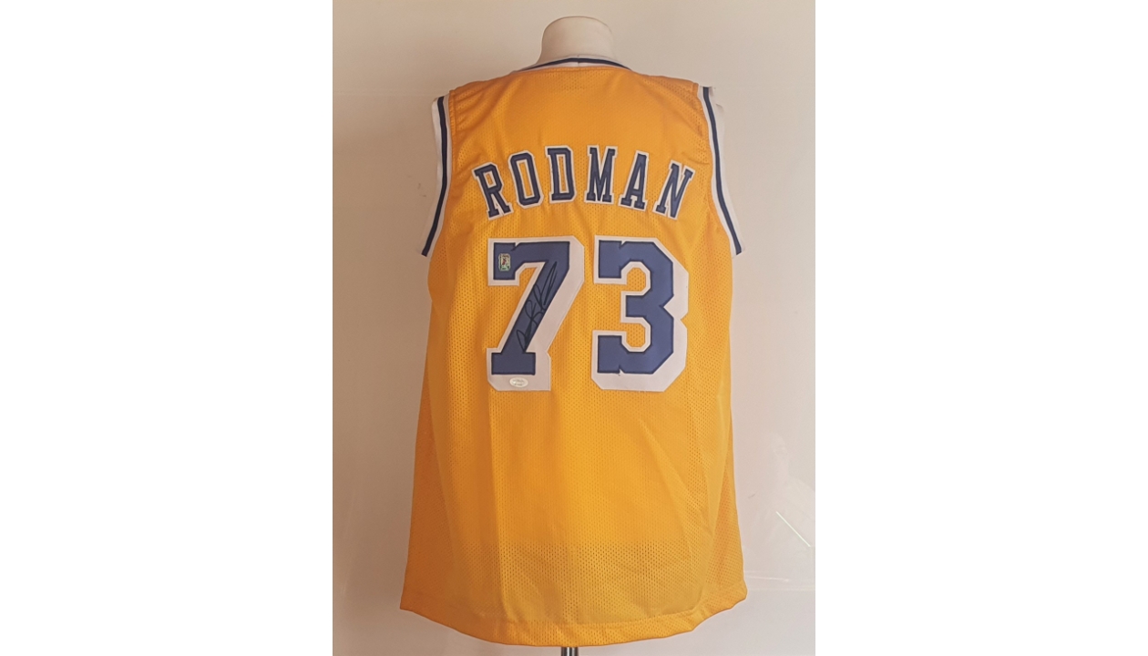 Dennis Rodman Signed Custom Framed Jersey Display (JSA)