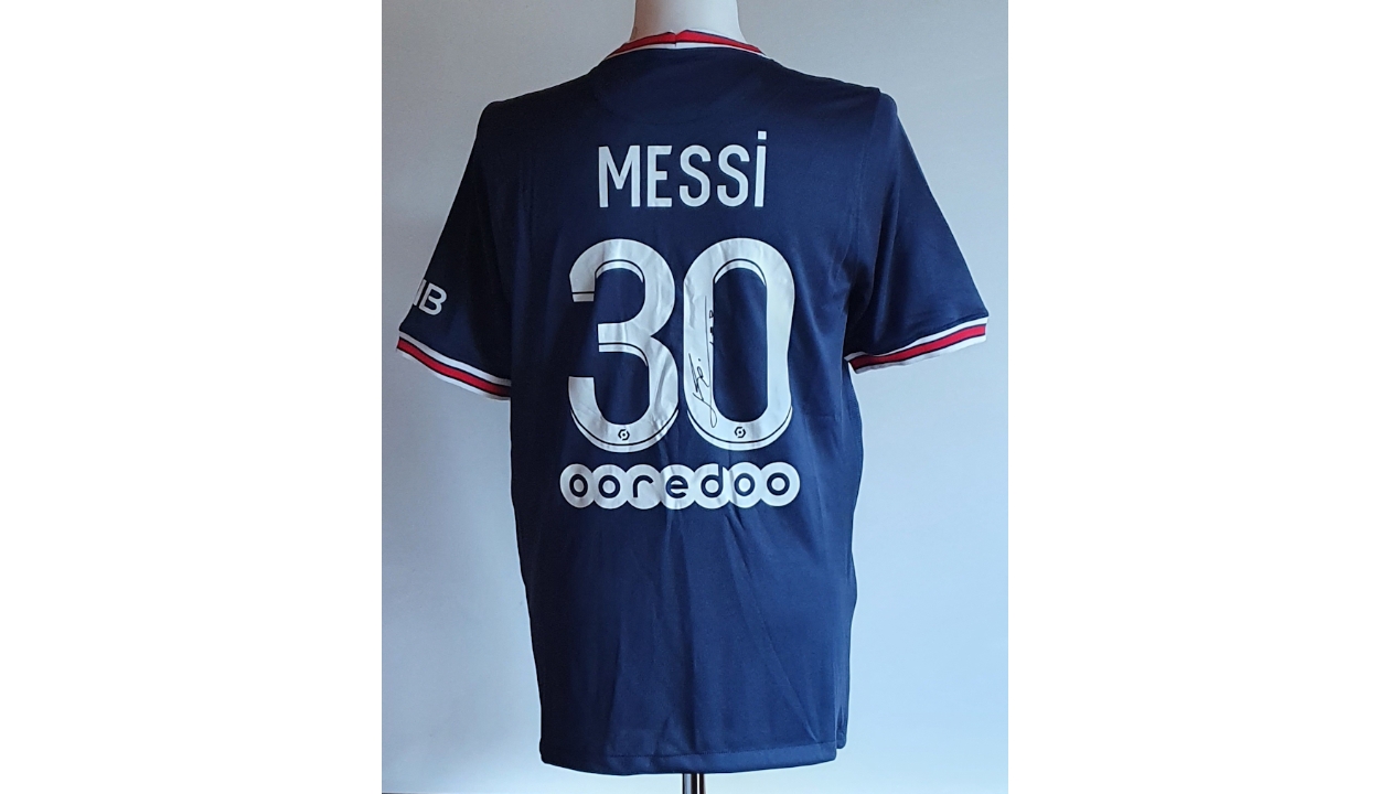 Soccer – Lionel Messi Signed & Framed PSG Jersey, Taylormade Memorabilia