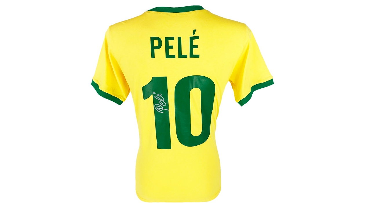 Pele's Brazil Signed Shirt - World Cup Winner 1970 - CharityStars