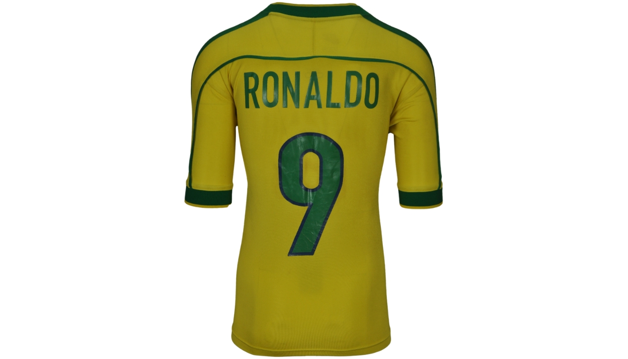 Sold at Auction: Brazil #9 Ronaldo match worn shirt World Cup 1998