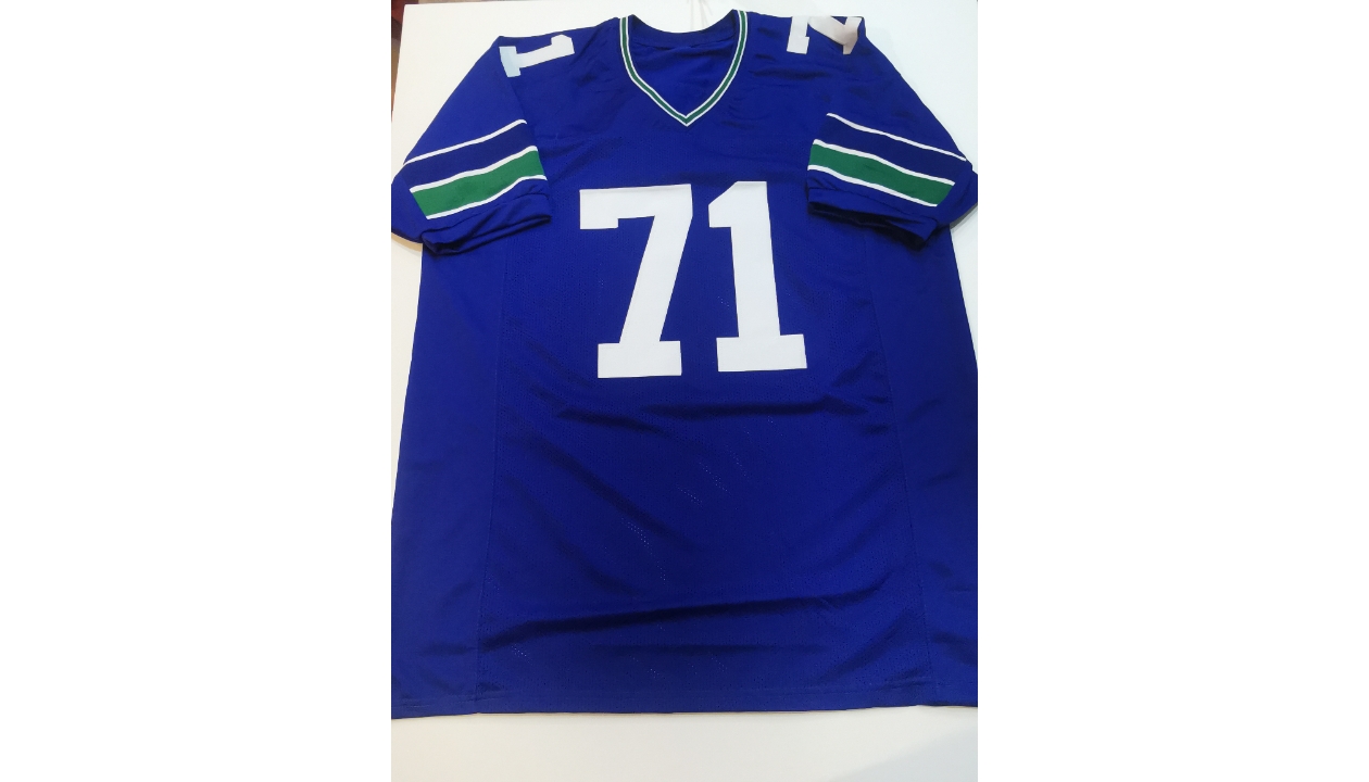 Seattle Seahawks Walter Jones Signed Blue Throwback Jersey w