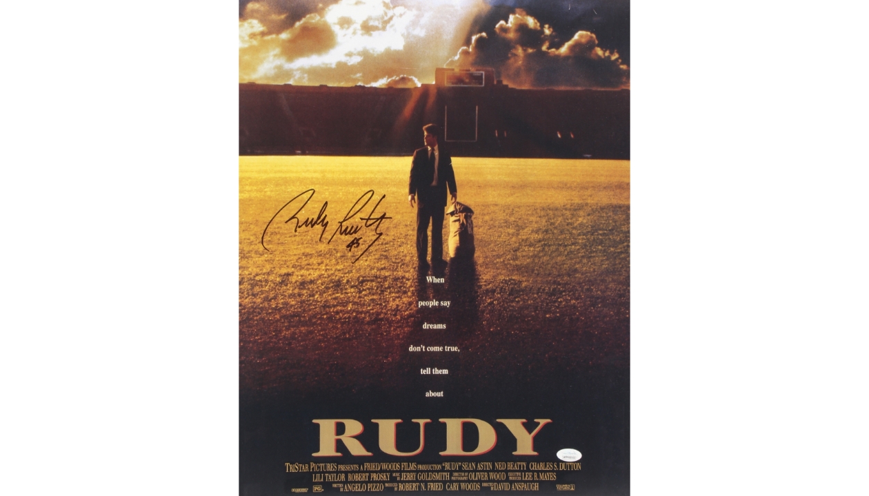 Rudy Ruettiger Signed Movie Poster - CharityStars