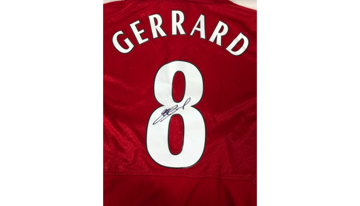 Signed Steven Gerrard Jersey Framed - Champions League Winner 2005