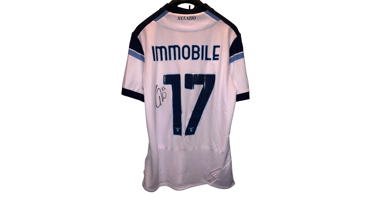 Maglia Immobile Lazio, indossata EL 2021/22 - Autografata - CharityStars
