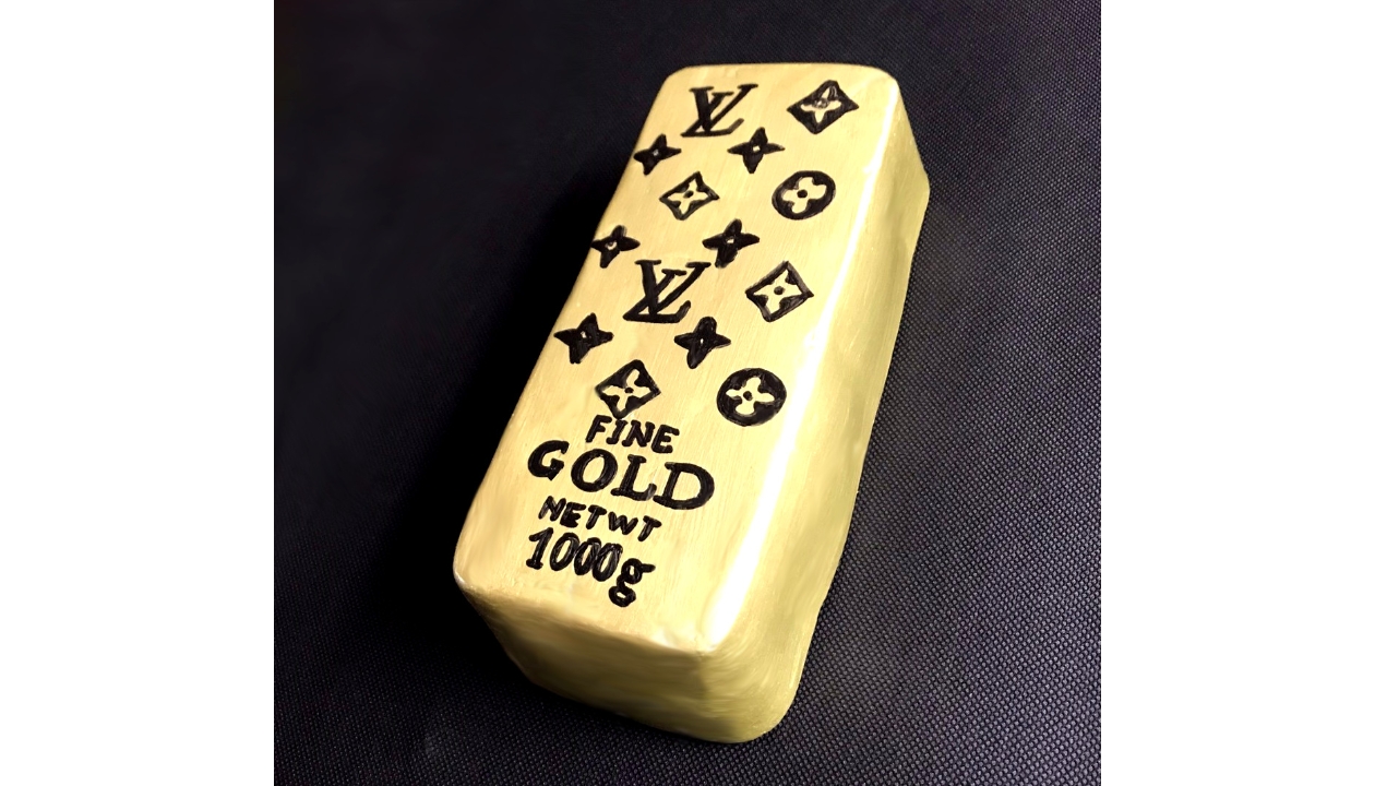 Louis Vuitton Gold Bar Sculpture by RikPen - CharityStars