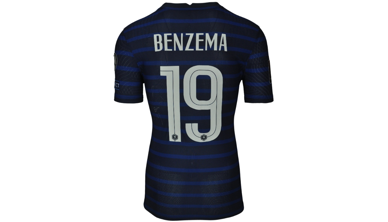 Benzema's Match Shirt, France-Honduras 2014 - CharityStars