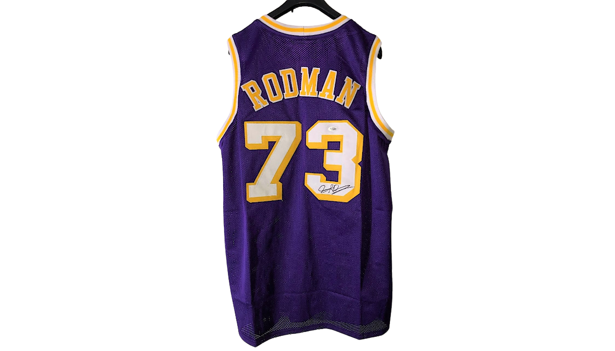 Dennis Rodman Signed Los Angeles Lakers Custom Jersey Framed Display ( –  Super Sports Center