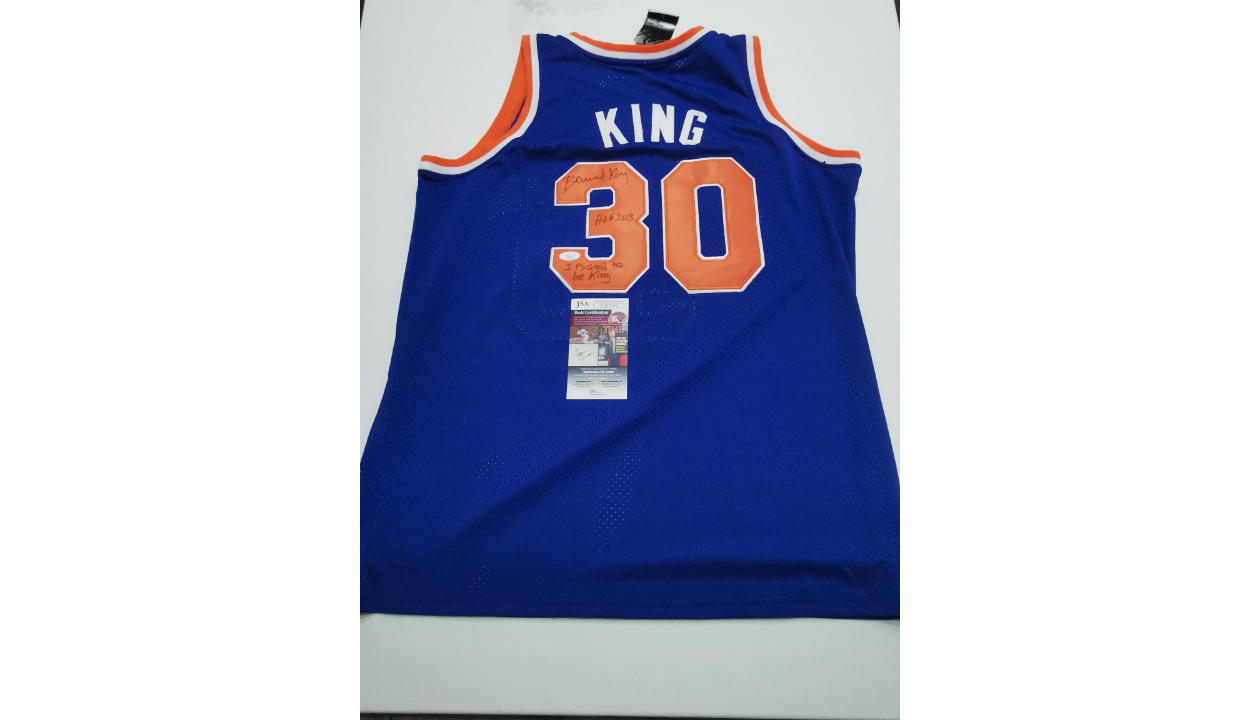 New York Knicks Bernard King Signed Blue Throwback Jersey - Schwartz  Authenticated