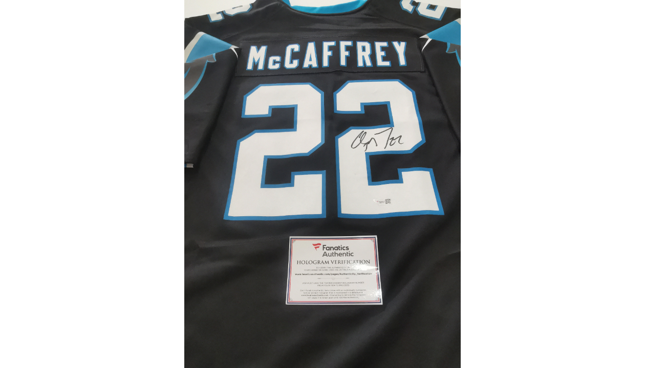 Christian McCaffrey Signed Carolina Panthers Shirt - CharityStars