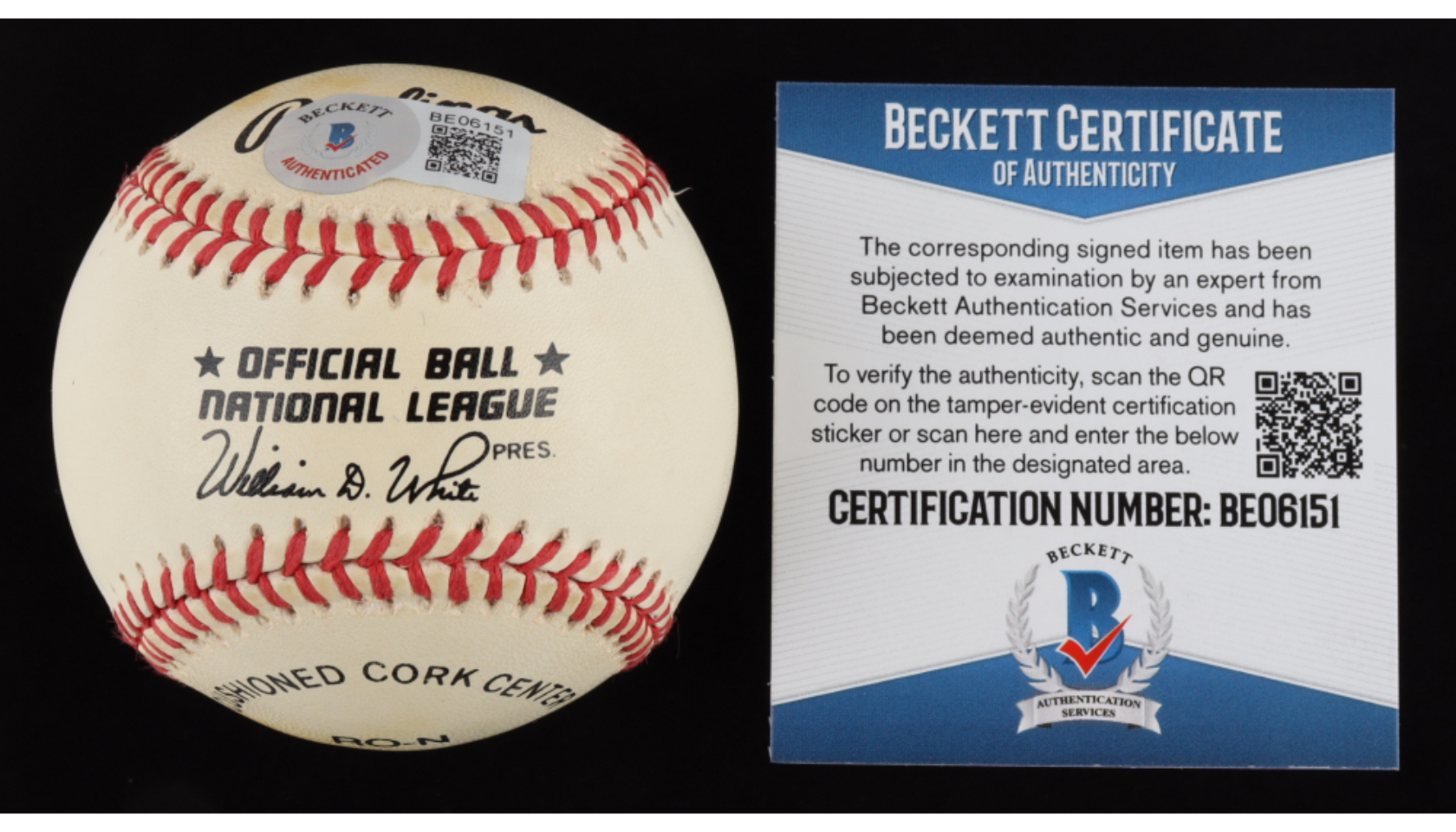 Don Larsen Yankees Perfect Game Signed Baseball With MLB Hologram