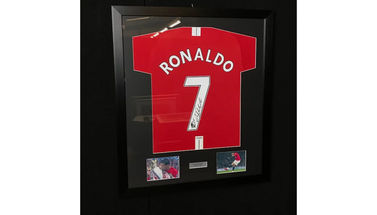 Charitybuzz: Cristiano Ronaldo Signed Manchester United Jersey Display