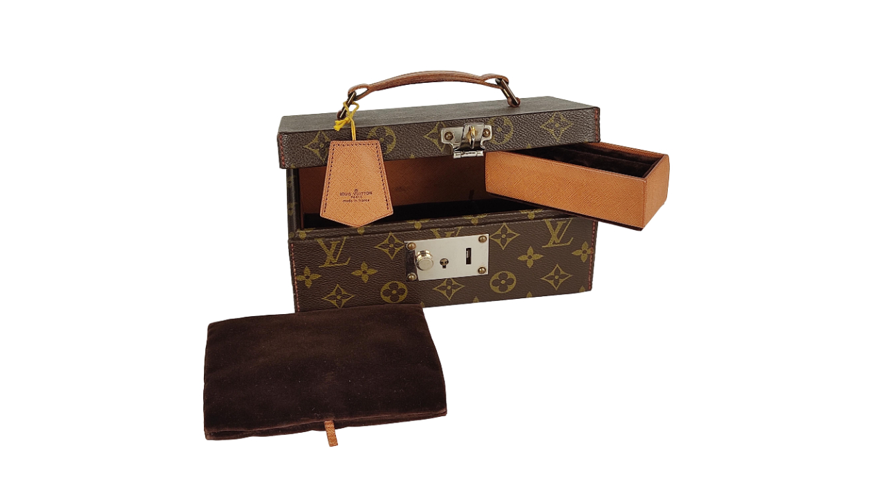 Louis Vuitton Boite Bijoux Jewelry Case Monogram Canvas Brown 210000324