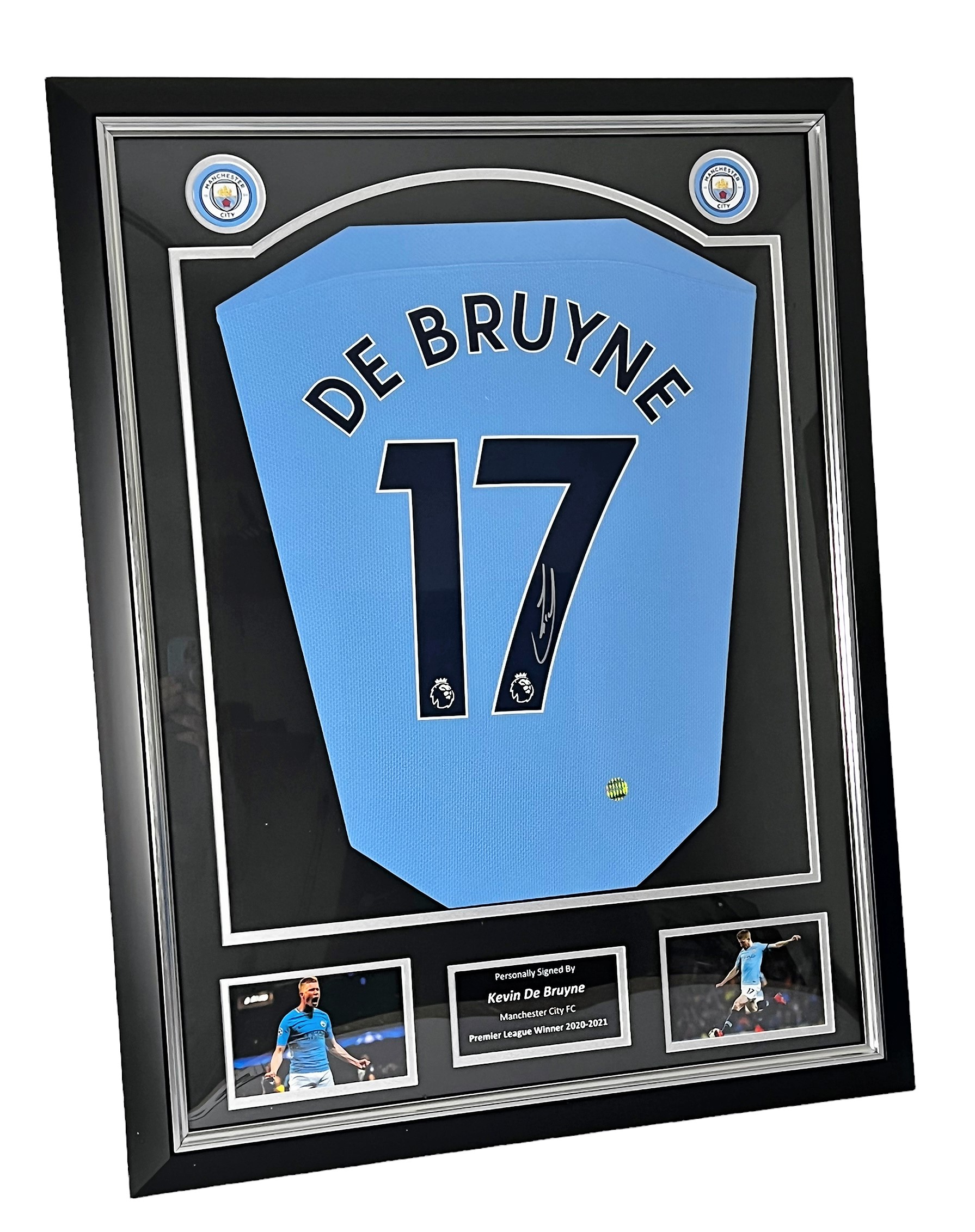 Kevin De Bruyne Back Signed Manchester City 2020-21 Home Shirt