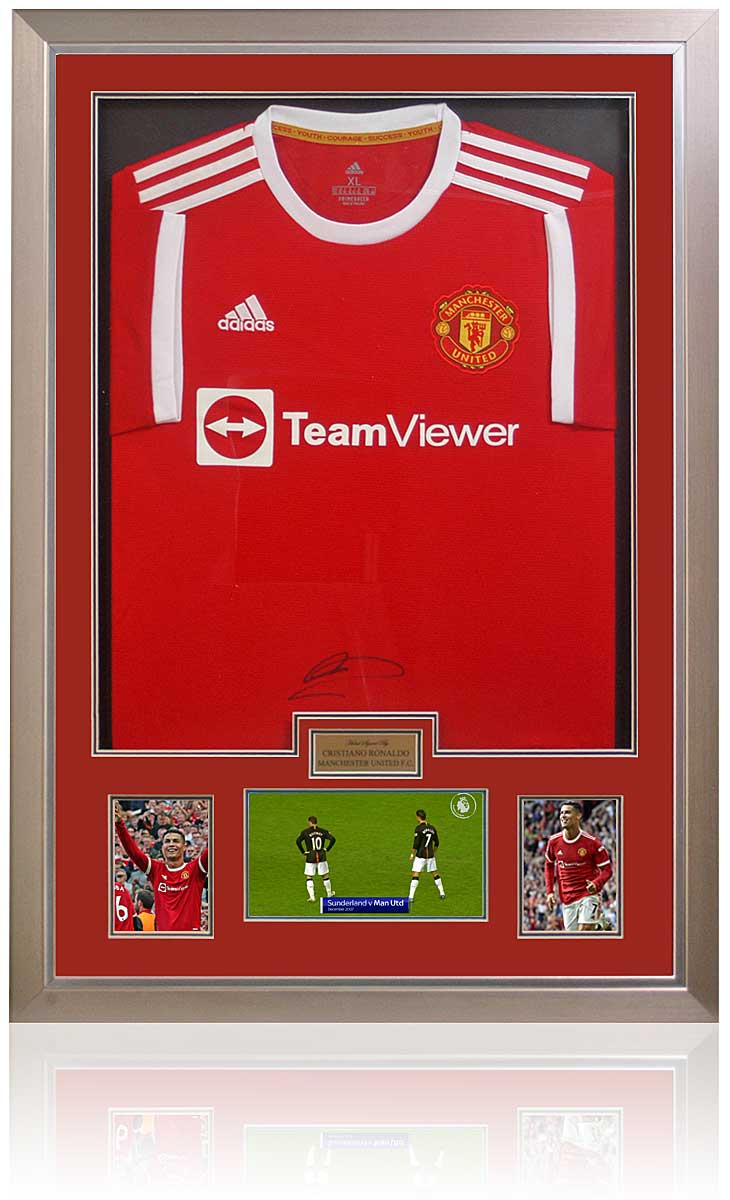 Manchester United Cristiano Ronaldo Signed Red Adidas Framed