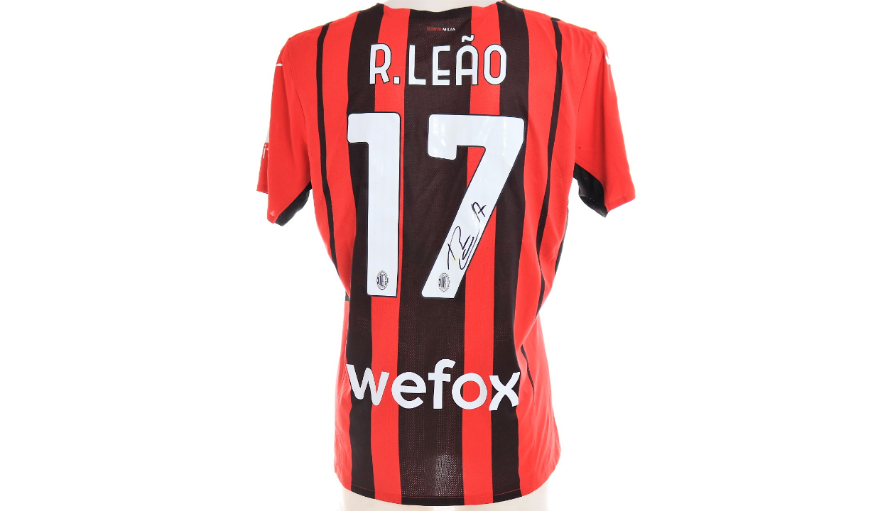 Leao Official AC Milan Signed Shirt, 2022/23 - CharityStars