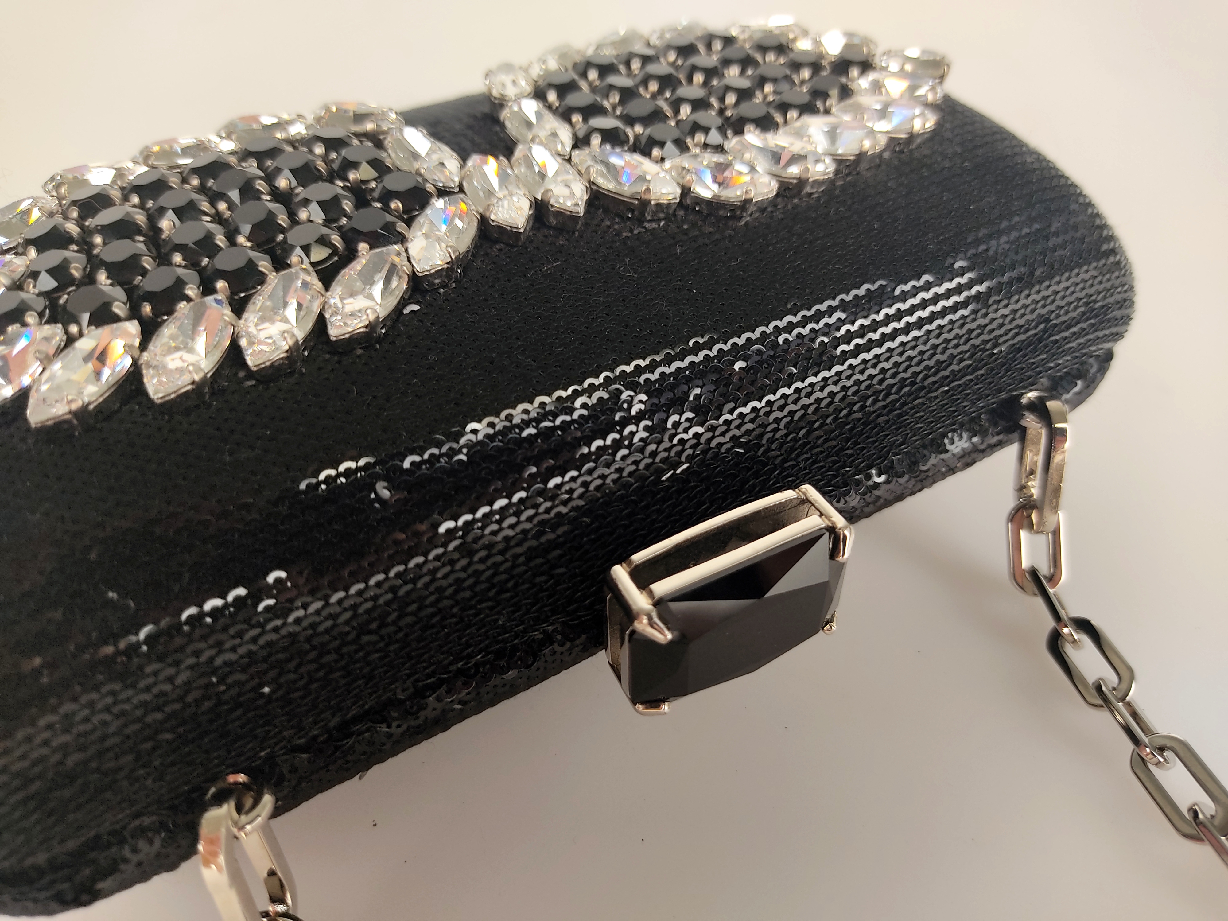 Prada Clutch Bag with Sequin and Rhinestone Chain - CharityStars