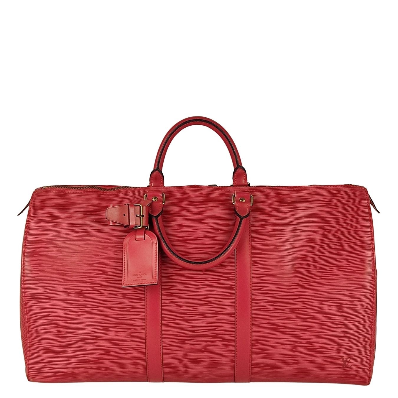 Sold at Auction: LOUIS VUITTON 'KEEPALL 45' EPI LEATHER TRAVEL BAG