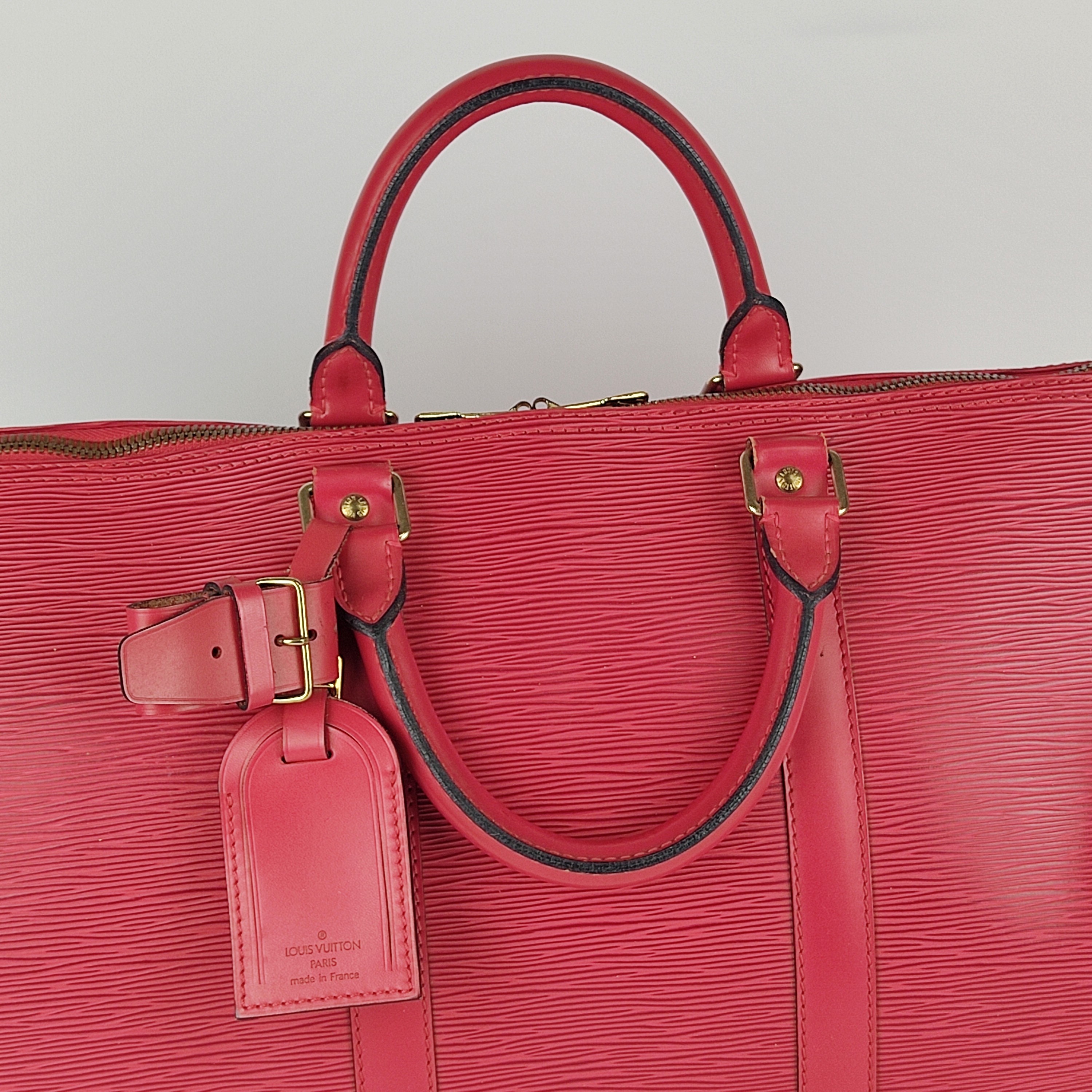 Louis Vuitton Red Epi Leather Briefcase Strap Bag - CharityStars