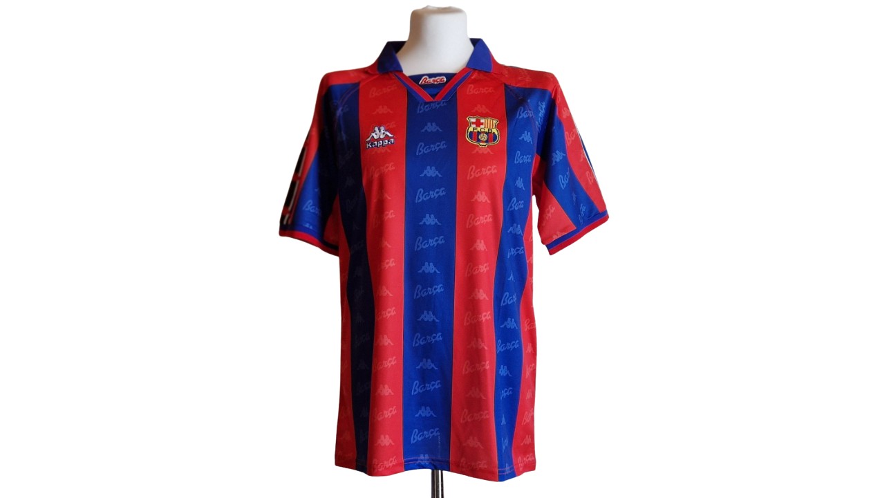 De La Peña's Official Barcelona Signed Shirt, 1997/98 - CharityStars