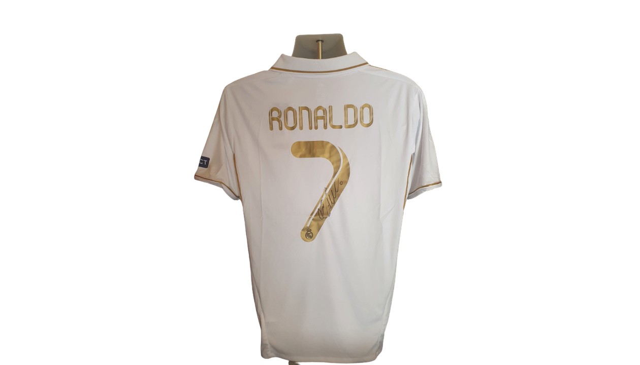 Cristiano Ronaldo maglia firmata Real Madrid - incorniciata - GOAT authentic