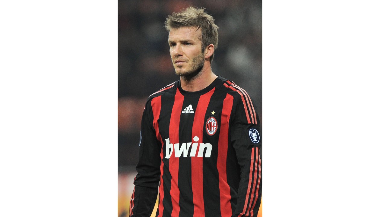 Beckham's AC Milan Match-Issue/Worn Shirt, UCL 2009/2010 - CharityStars