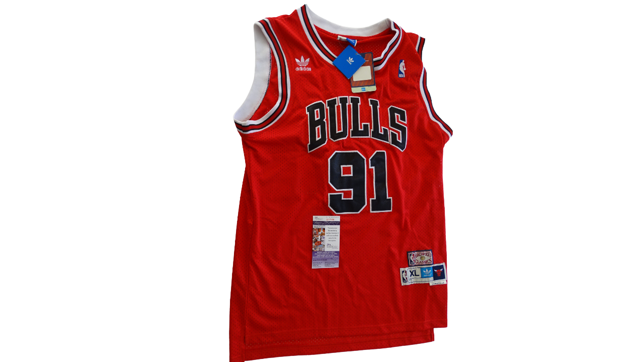 Chicago Bulls Dennis Rodman Autographed White Jersey 5x Champs JSA Stock  #215740 - Mill Creek Sports