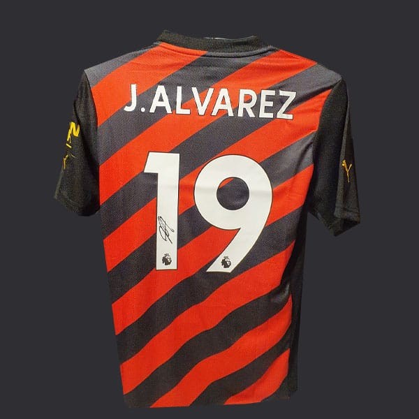 Julián Álvarez's Manchester City 2022/23 Signed Shirt - CharityStars