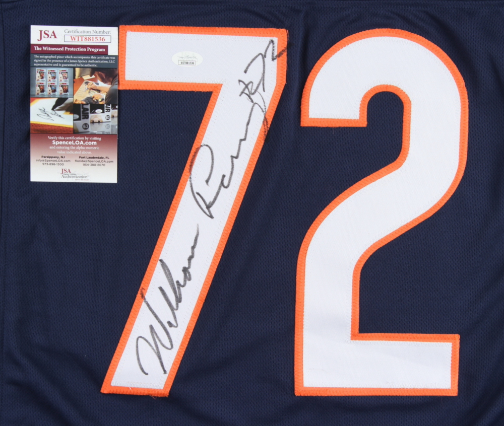 College Authentics William Refrigerator Perry Signed Autographed Chicago Bears #72 Navy Jersey JSA